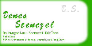 denes stenczel business card